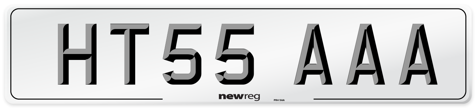 HT55 AAA Number Plate from New Reg